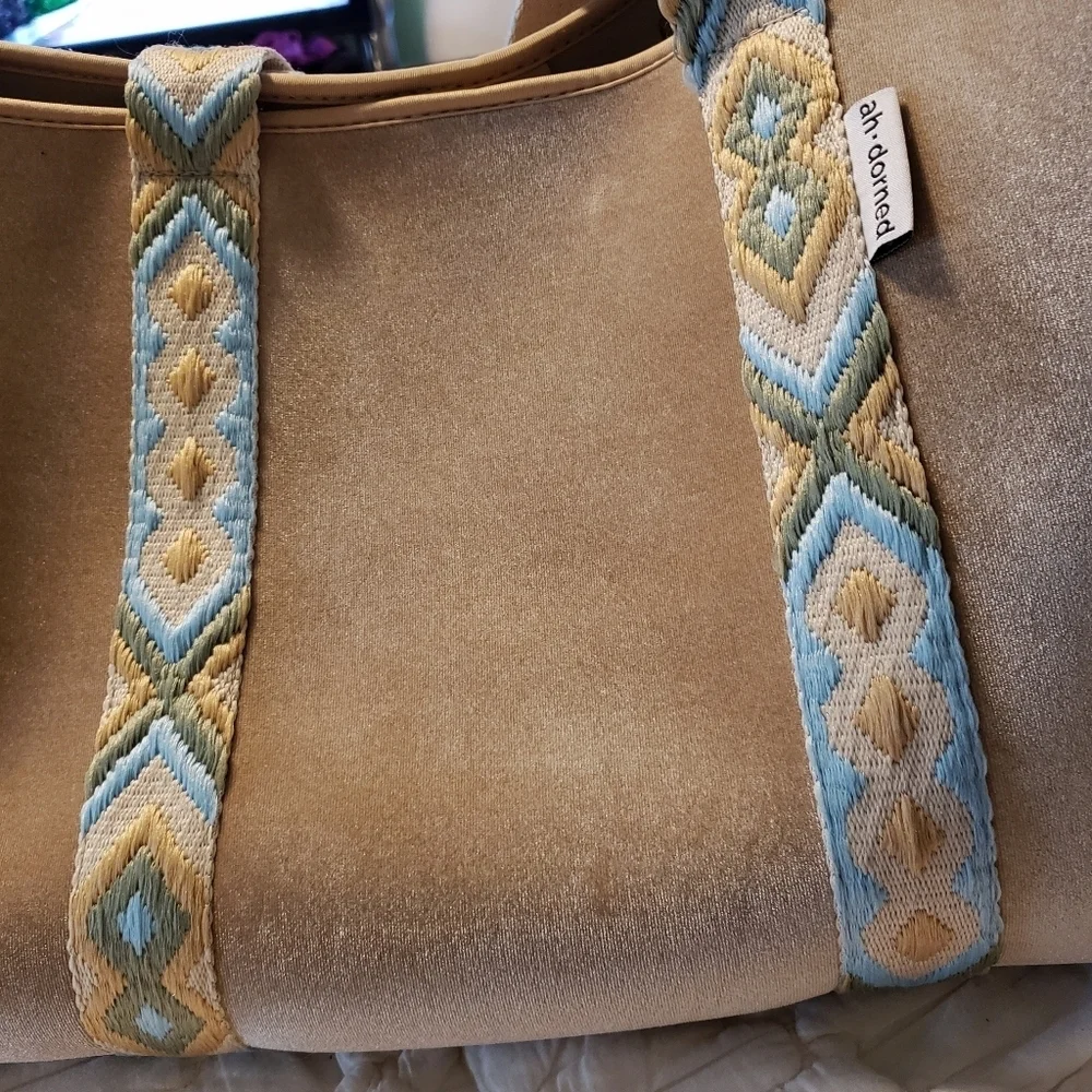 Ah•dorned Beige Tote & Crossbody Set, Beige